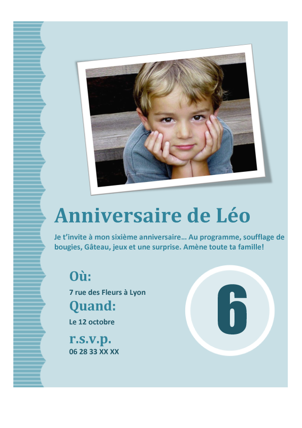 modele carte anniversaire word